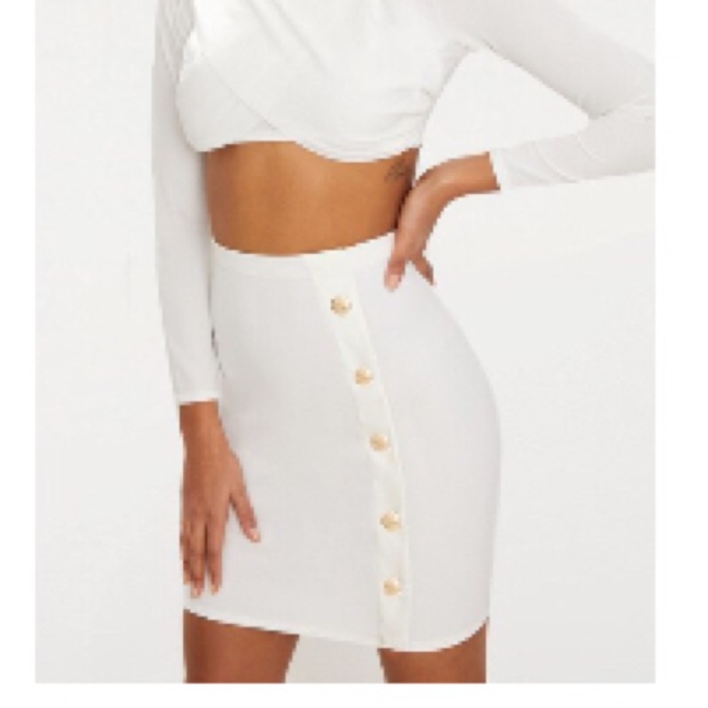 PrettLittleThing White Skirt.